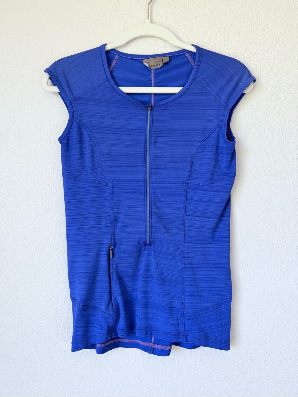 Athleta Pacifica 2.0 Tank Top Blue Purple Half Zip Performance XS